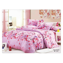 Ensemble de literie imprimé réactif en microfibre rose 115-120GSM